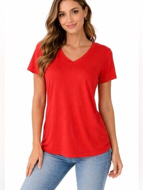Tangerine Melon V-Neck Short Sleeve Tee